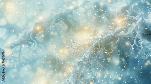 Synaptic Neurons Frost Pattern with Interlaced Dendrites photo