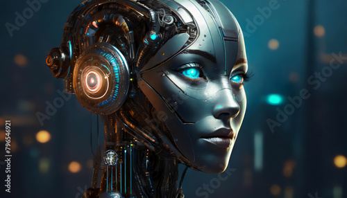Immerse yourself in the vanguard of technological advancement with our captivating AI-robot face