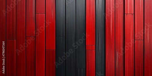 Metallic red and black panels with a sleek modern finish