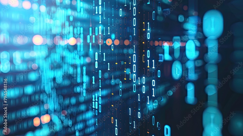 A computer screen with a blue background and a row of numbers A computer screen with a blue background and a row of numbers