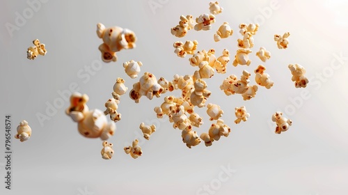 Popcorn falling into the air, Generative AI illustrations.