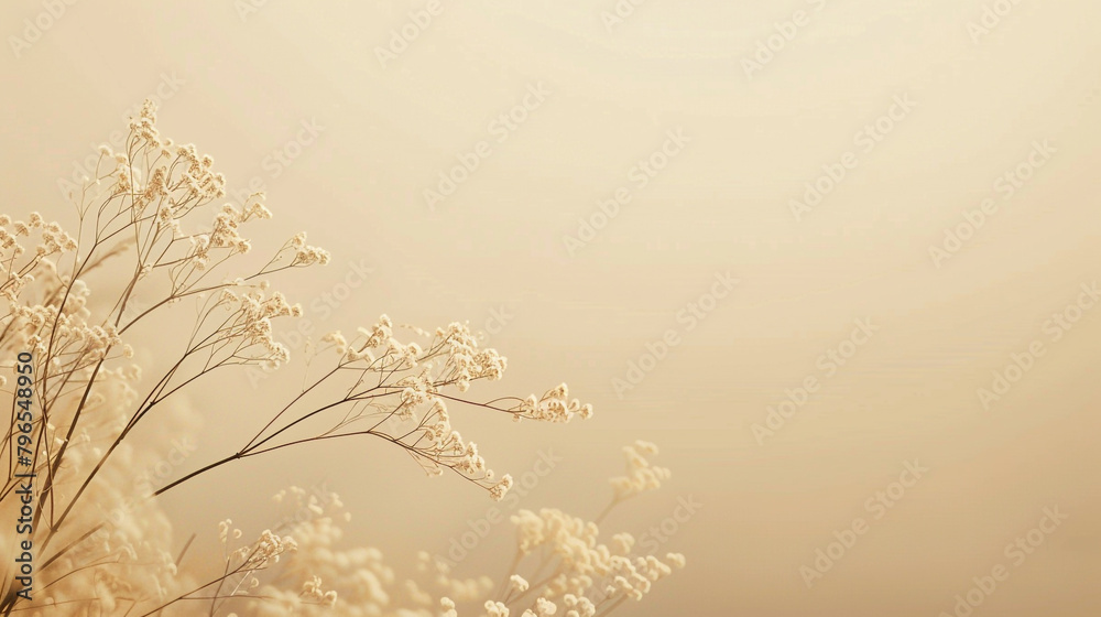 A warm beige background, tranquil and serene.