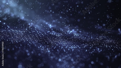 Starry Bokeh Glow: Abstract Blue Particles Background for Design Elegance