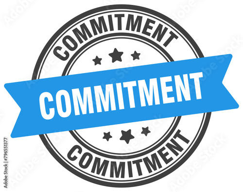 commitment stamp. commitment label on transparent background. round sign