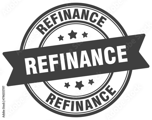 refinance stamp. refinance label on transparent background. round sign
