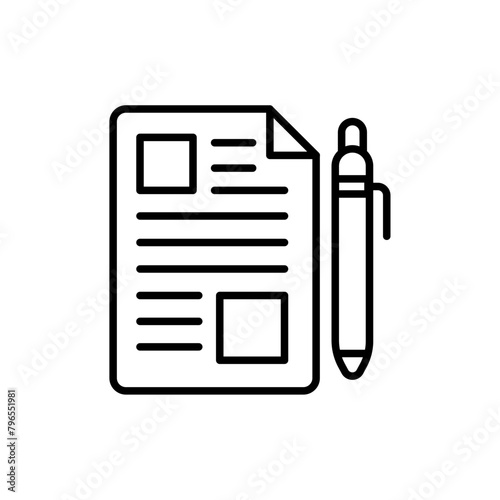 Journal book outline icons, minimalist vector illustration ,simple transparent graphic element .Isolated on white background