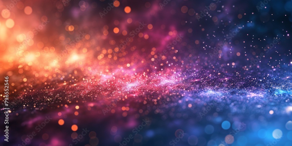 Fototapeta premium A colorful galaxy with bright orange, blue, and purple swirls