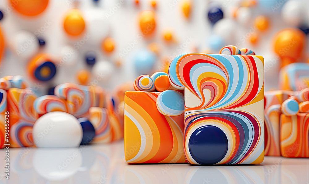 3d render of a colorful and psychedelic gift box