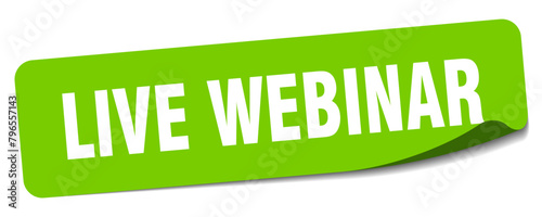 live webinar sticker. live webinar label