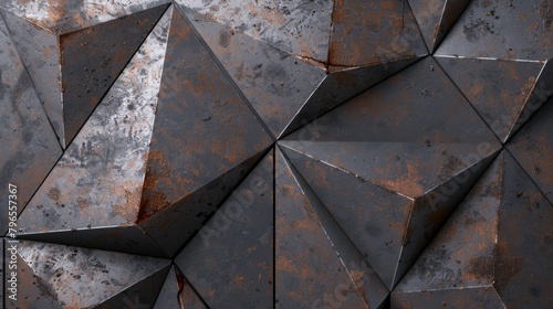Abstract Geometric Rusty Metal Texture Close-Up