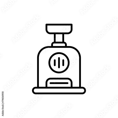 Meat grinder outline icons, minimalist vector illustration ,simple transparent graphic element .Isolated on white background