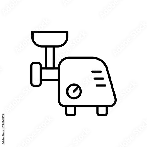 Meat grinder outline icons, minimalist vector illustration ,simple transparent graphic element .Isolated on white background