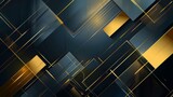 Abstract Geometric Lines and Blocks Background with Gold Accents
