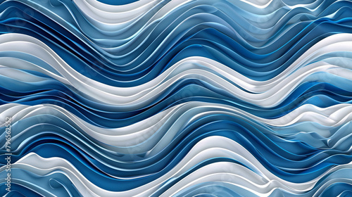 Tranquil blue and white waves in seamless stripes, perfect for Cinco de Mayo decor, in 32k full ultra HD. --ar 169 --no noise --v 6.0 - Image #1 @Kashif photo