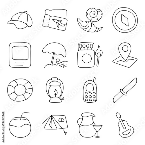 Pack Of Camping linear Icon

