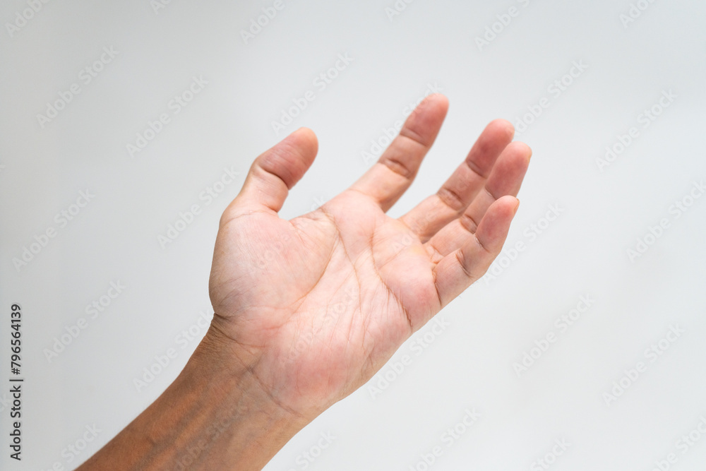 Man hand on white background Man hand on white background
