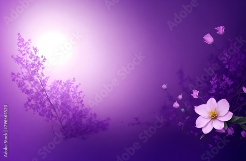 A vibrant purple background with flowers © Julio