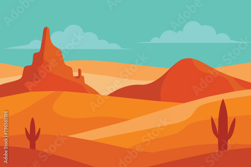 Desert landscape  Arizona or Africa nature scene vector design