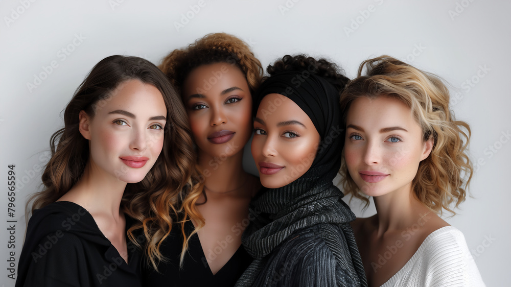 Obraz premium diverse women showing a blend of styles and ages, with each wearing different, sophisticated outfits 