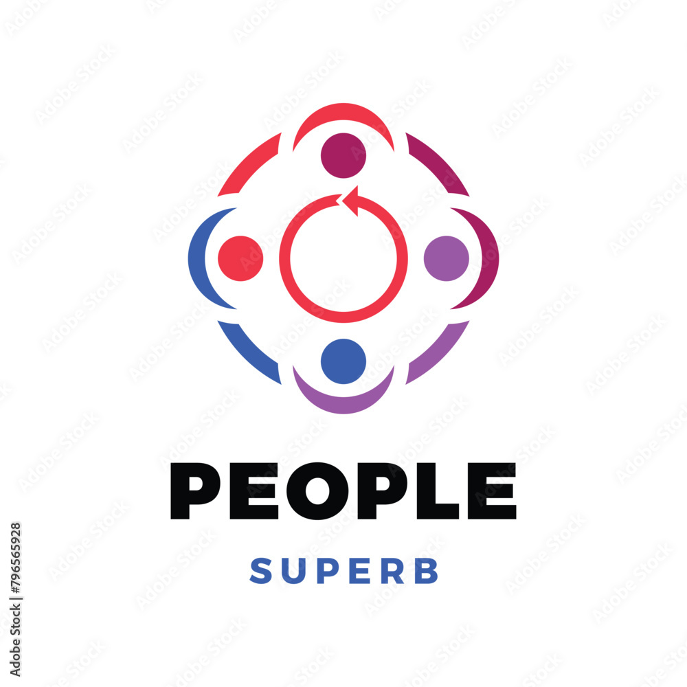 Obraz premium Group People Icon Logo Design Template