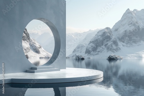Décor hivernal de glacier avec des éléments design modernes. Winter glacier decor with modern design elements. © Jerome Mettling