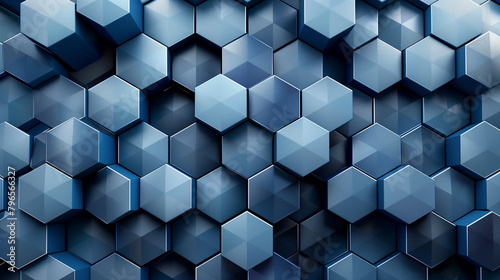 Abstract blue background with a seamless pattern of 3D cubes,Colorful Geometric Triangle Mosaic Texture Art