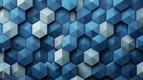 Abstract blue background with a seamless pattern of 3D cubes Colorful Geometric Triangle Mosaic Texture Art