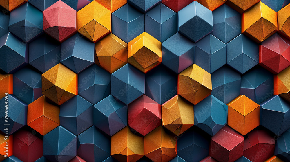 Abstract blue background with a seamless pattern of 3D cubes,Colorful Geometric Triangle Mosaic Texture Art Abstract blue background with a seamless pattern of 3D cubes,Colorful Geometric Triangle Mosaic Texture Art