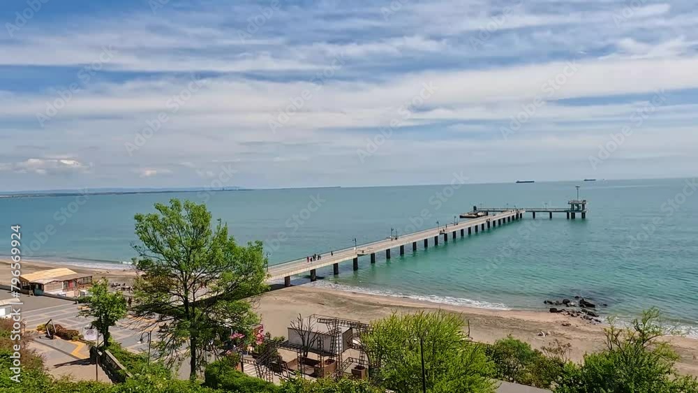 Burgas Pier,the symbol of the city.Burgas is one of the most vibrant cities in Bulgaria, having a wide public beach and turquoise water. Burgas Pier,the symbol of the city.Burgas is one of the most vibrant cities in Bulgaria, having a wide public beach and turquoise water.