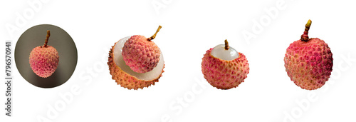 A single pic litchi on  transparent background  photo