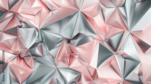 Blush & pewter triangles swirl elegantly for a refined aesthetic. photo