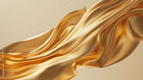 Luxury golden silk background texture - elegant fabric textures, abstract backgrounds and modern pastel colours concept, background cloth, sheet paper,Smooth elegant golden silk can use as background  © sami