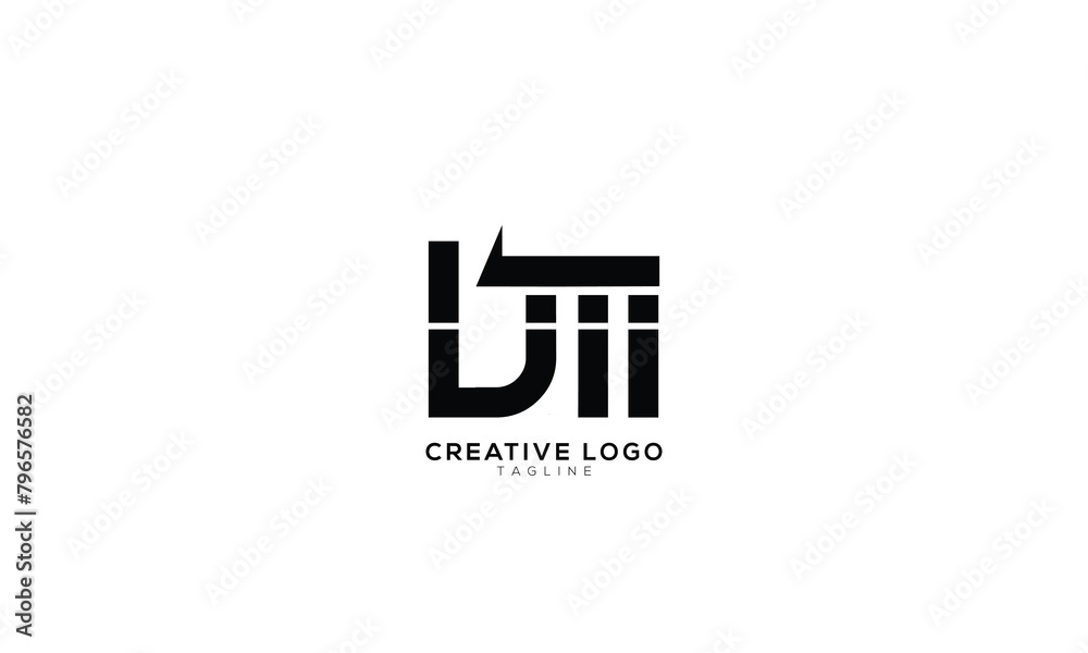 Obraz premium UM MU Abstract initial monogram letter alphabet logo design