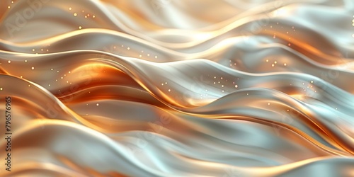 Wallpaper Mural A wave of gold and white fabric with a golden glow Torontodigital.ca