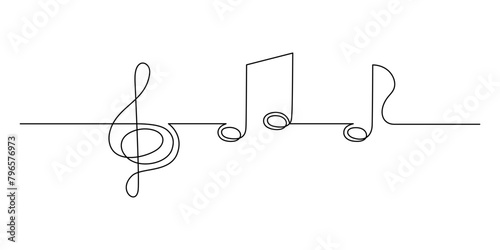 Treble clef and musical note one line art animation,hand drawn continuous contour drawing motion. Artistic creative melody concept, minimalist video.4k self-drawing movie