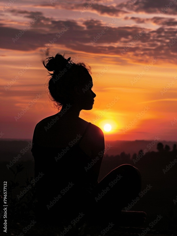 Fototapeta premium person watching the sunset