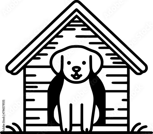 Outline doodle dog house