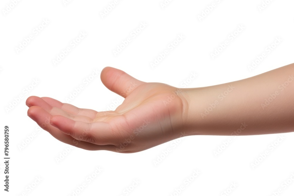 Hand holding pose finger white background gesturing.
