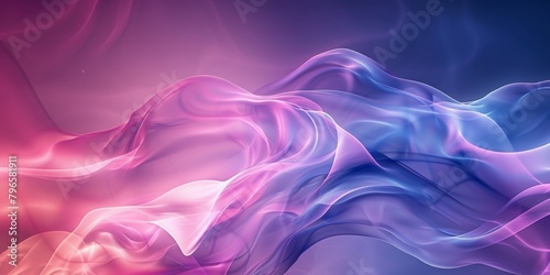 A colorful, flowing image of a purple and blue wave