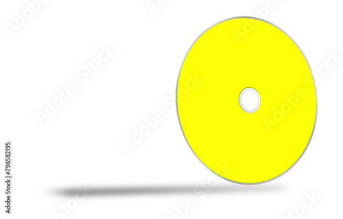 CD or DVD blank template yellow for presentation layouts and design. 3D rendering.