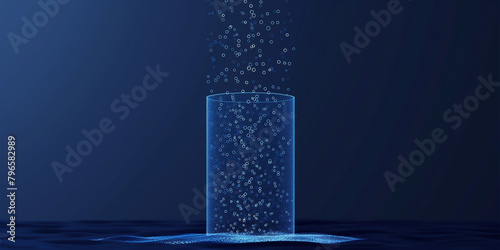 Abstract background in scientific concept separate hydrogen from water for make electricity