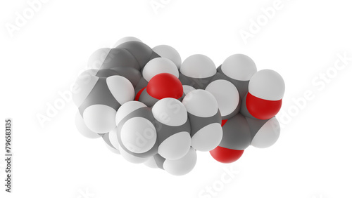 simvastatin molecule, statin, molecular structure, isolated 3d model van der Waals