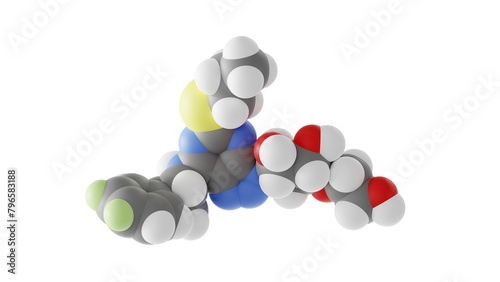 ticagrelor molecule, brilinta, molecular structure, isolated 3d model van der Waals
