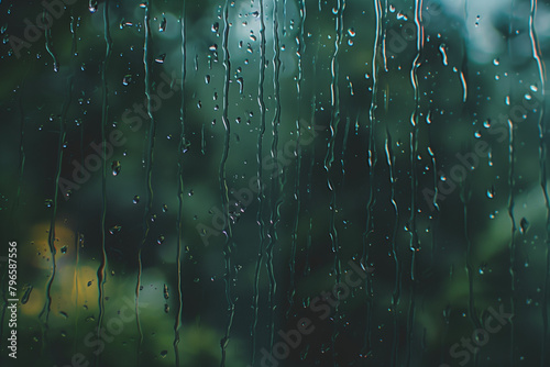 The rain drop on the clear window  feeling fresh or sadness