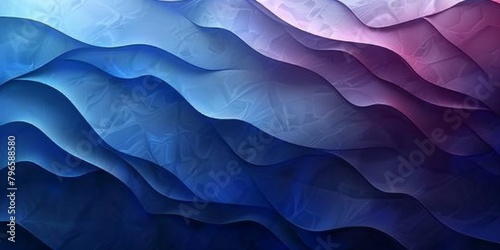 The image is a blue and purple wave with a white background