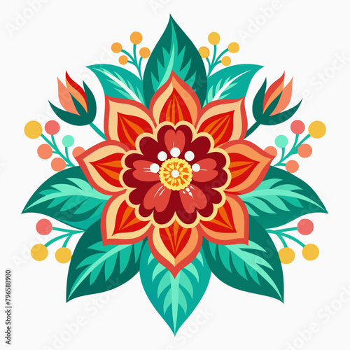 Decorative Flowers Vector, solid white background (42)
