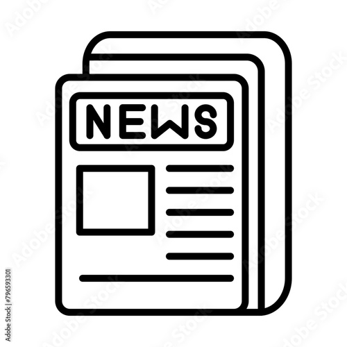 Newspaper line icon