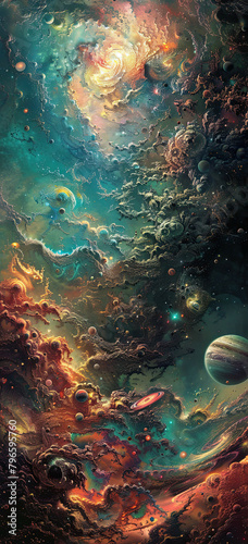 Galactic Dreams Planets and Space Wallpaper