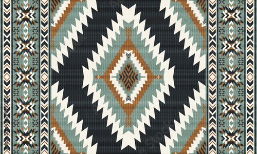 American tribal ethnic native pattern.Traditional Navajo,Aztec,Apache,Southwest and Mexican style fabric pattern.Abstract vector motifs pattern.For fabric,clothing,blanket,carpet,woven,wrap,decoration