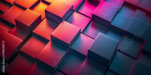 A colorful image of blocks with a blue and purple background